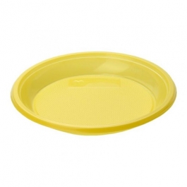 Тарелка десертная D=170 мм желтая PS (Диапазон)