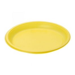 Тарелка десертная D=210 мм желтая PS (Диапазон)